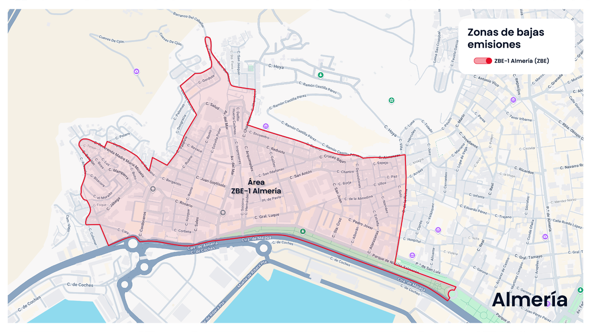 ¿Qué coches no pueden entrar en la ZBE de Almería?