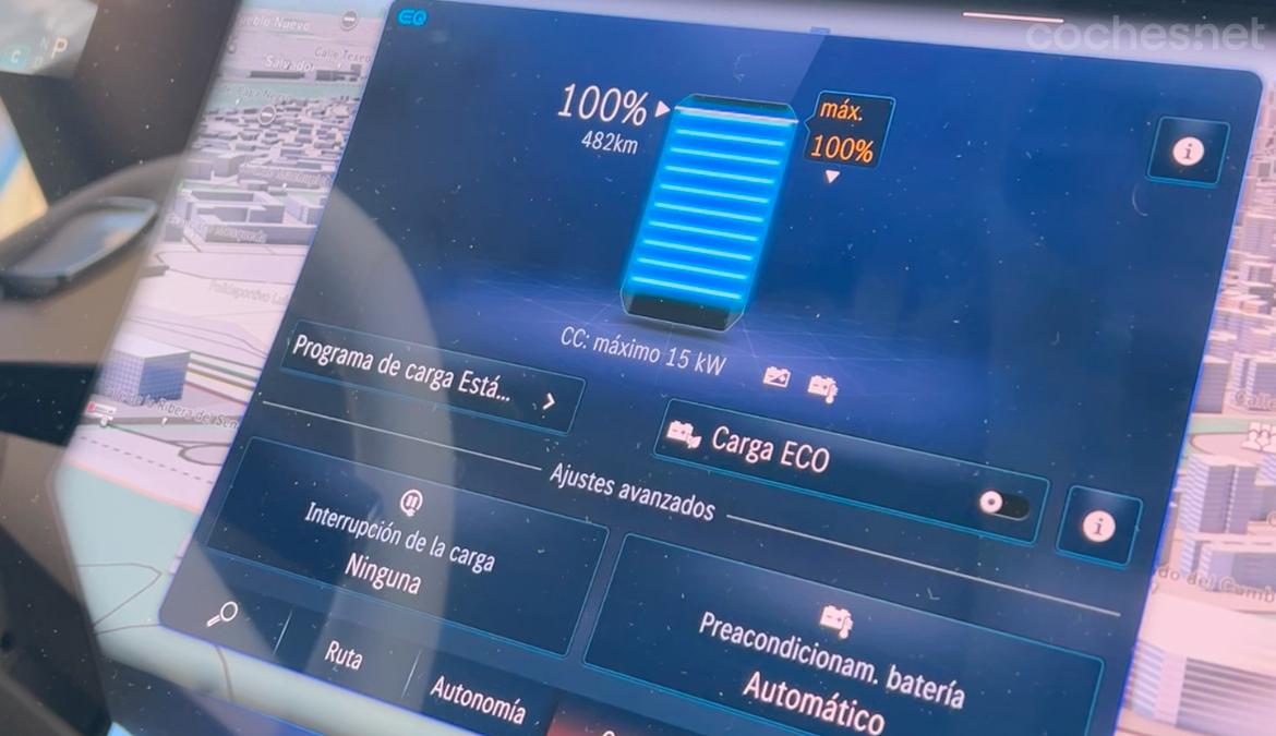 Aunque el Mercedes EQS homologa 678 km de autonomía según WLTP, salimos de nuestra ruta con 482 km reales