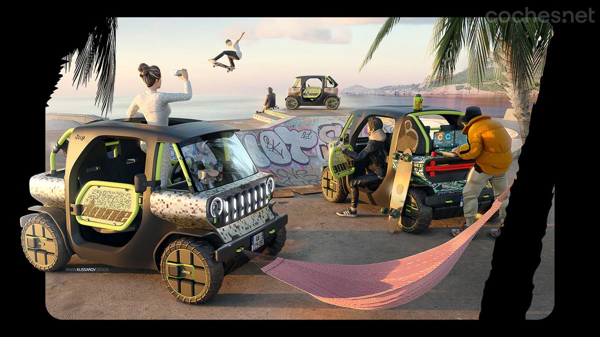 Cabina de DJ, nevera y más: el Jeep Dune está diseñado para ser el alma de la fiesta.