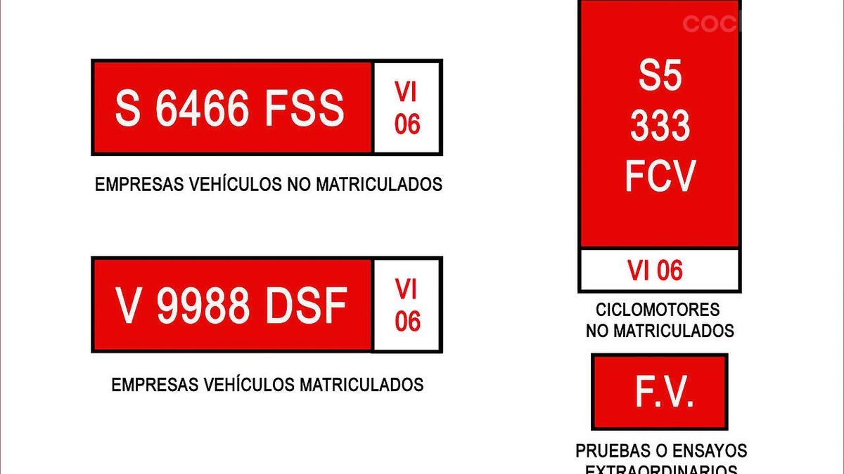 Las placas rojas son un distintivo clave para identificar vehículos en situaciones transitorias.