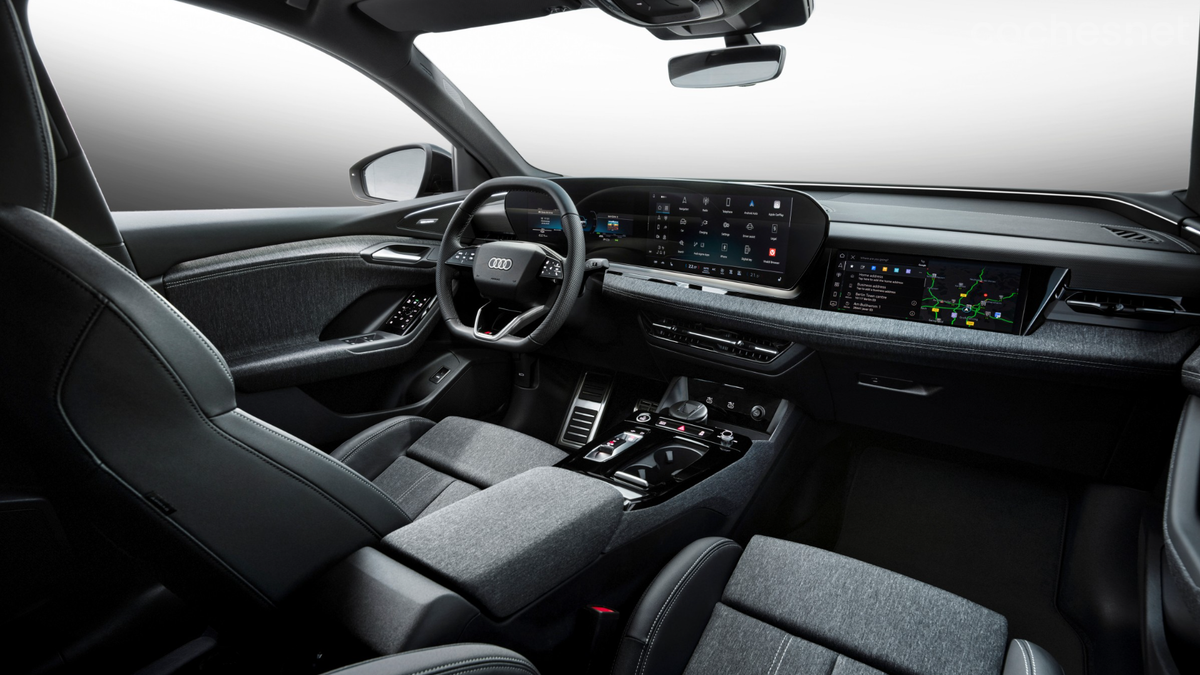 El interior está confeccionado con materiales sostenibles y añade el Audi MMI panoramic display con una pantalla opcional para el acompañante